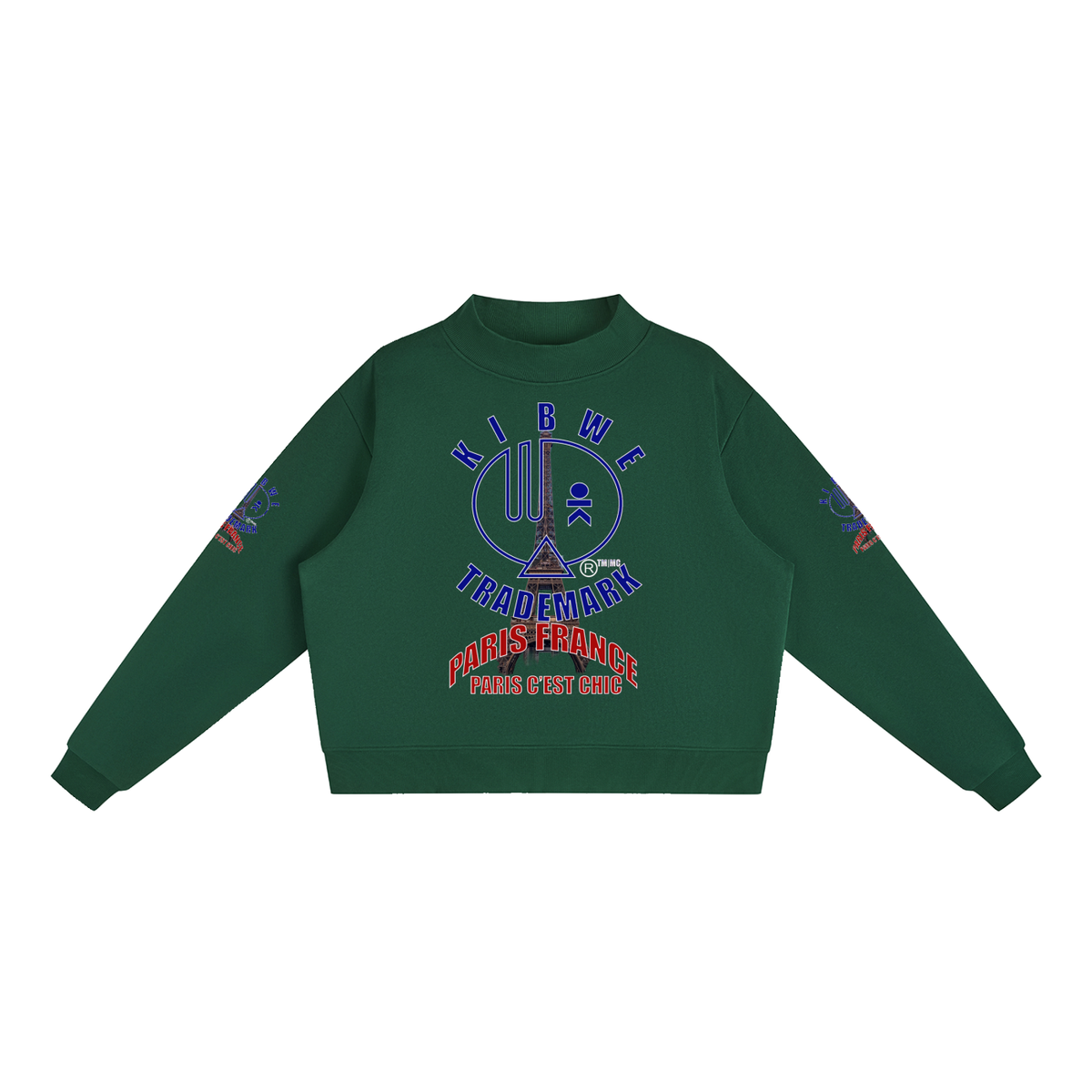 Essential Fleece Mock-Neck Crew Sweatshirt