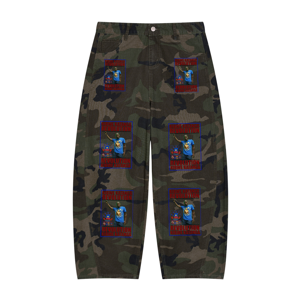 Men’s Camo Barrel Leg Cargo Pants