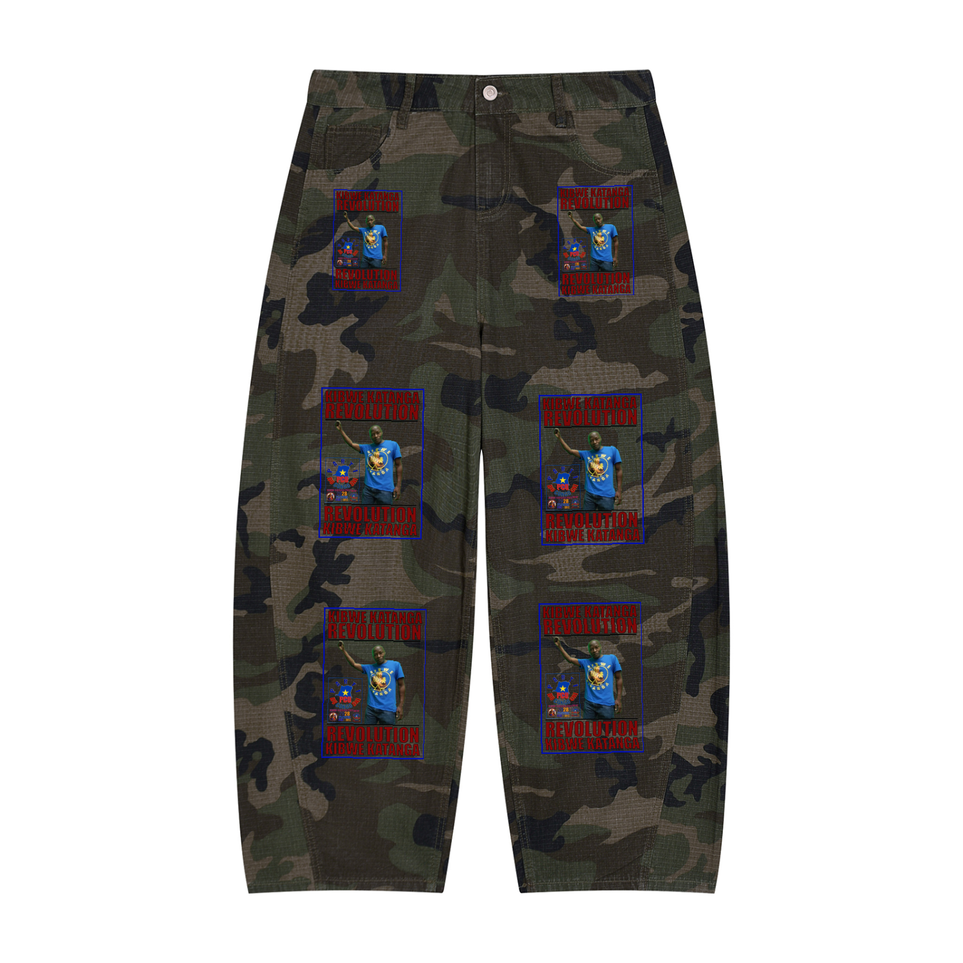 Men’s Camo Barrel Leg Cargo Pants