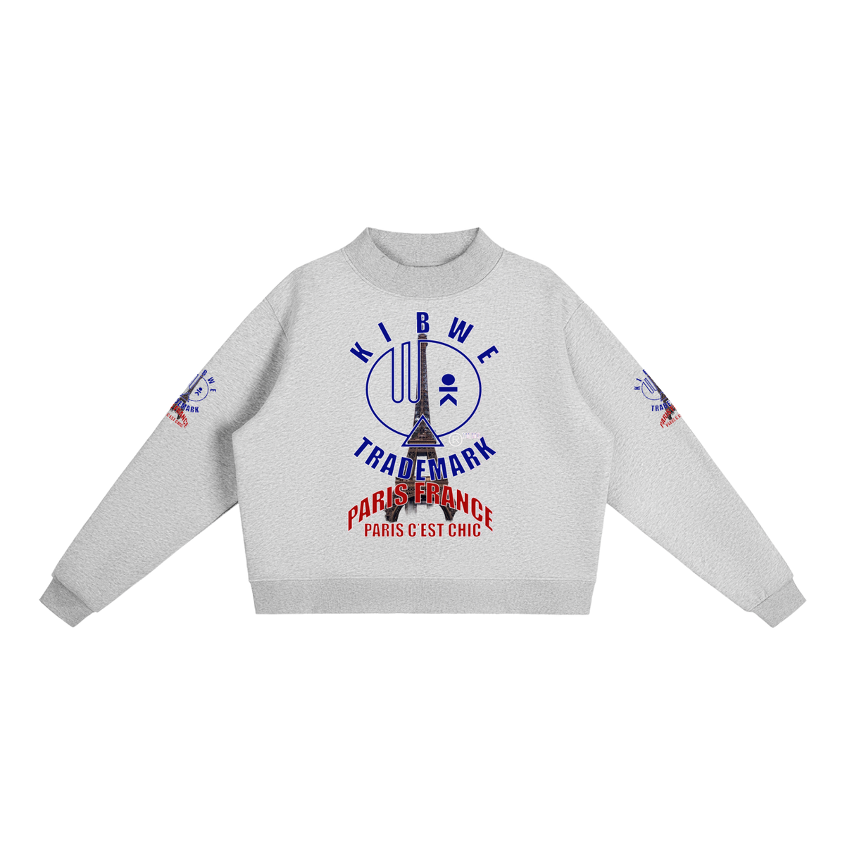 Essential Fleece Mock-Neck Crew Sweatshirt