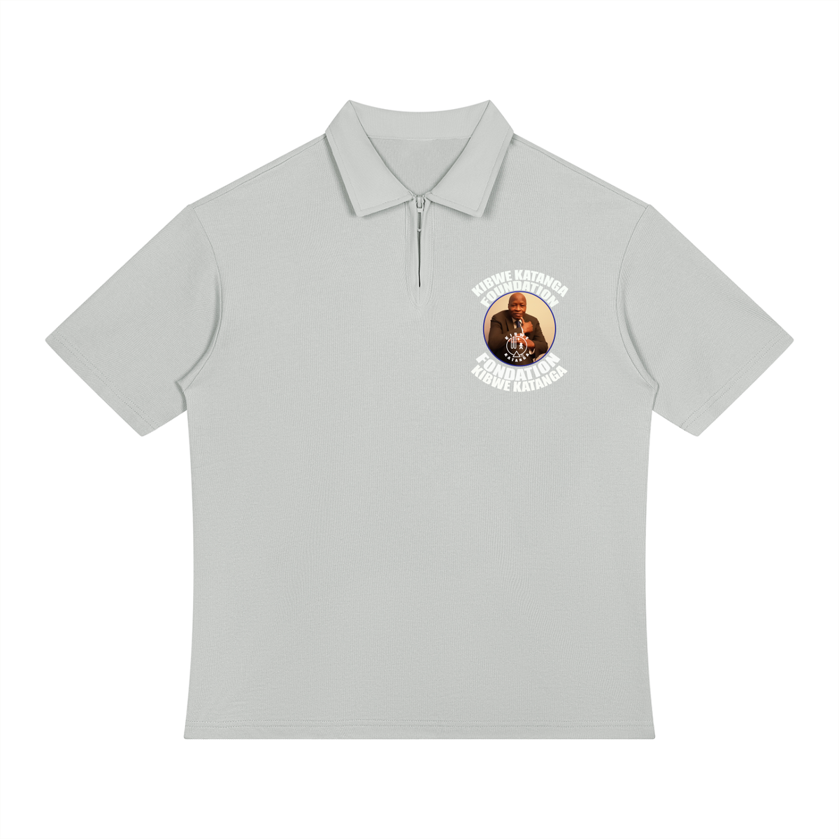 Unisex Color Block Quarter-Zip Polo Shirt