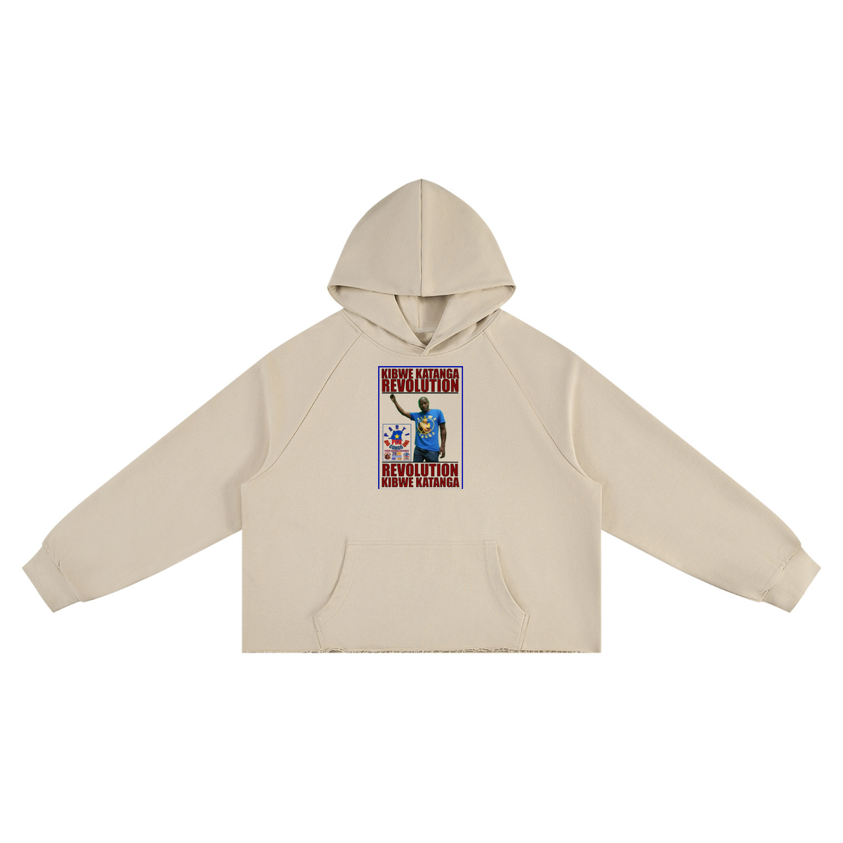 Unisex Vintage Wash Raw Edge Boxy Hoodie