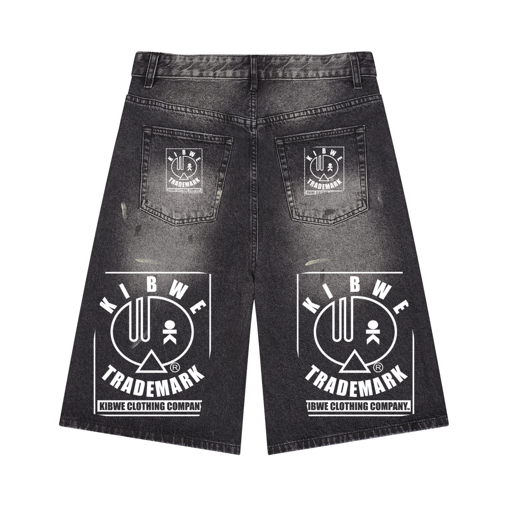 Men’s Vintage Wash Wide Leg Denim Shorts