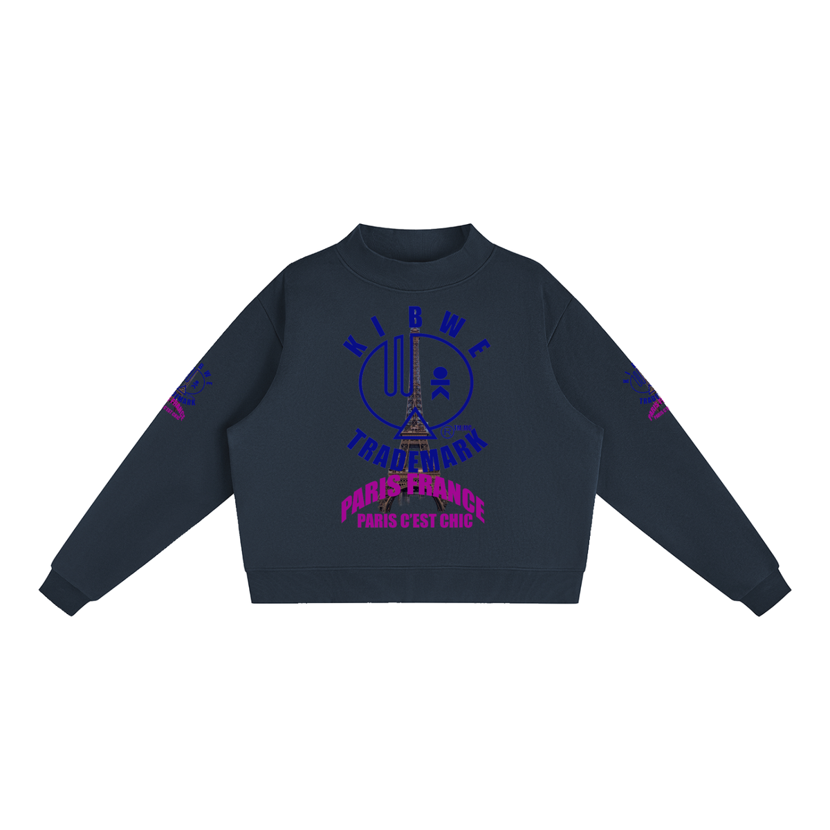 Essential Fleece Mock-Neck Crew Sweatshirt