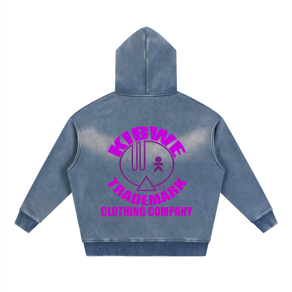 Sunfade Two-way Zipper Boxy Fleece Hoodie