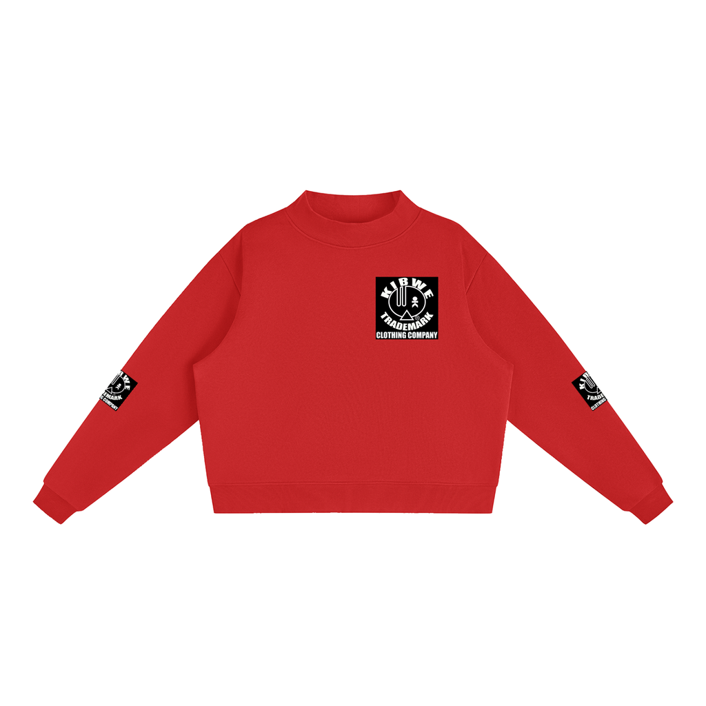 Essential Fleece Mock-Neck Crew Sweatshirt