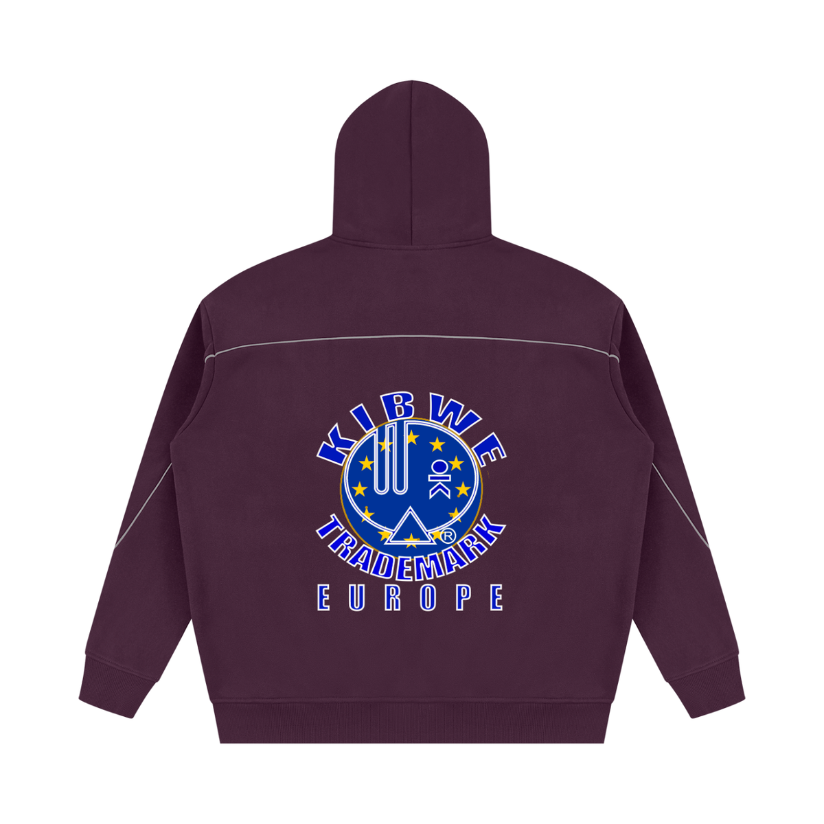 Unisex Oversized Piping Fleece Hoodie