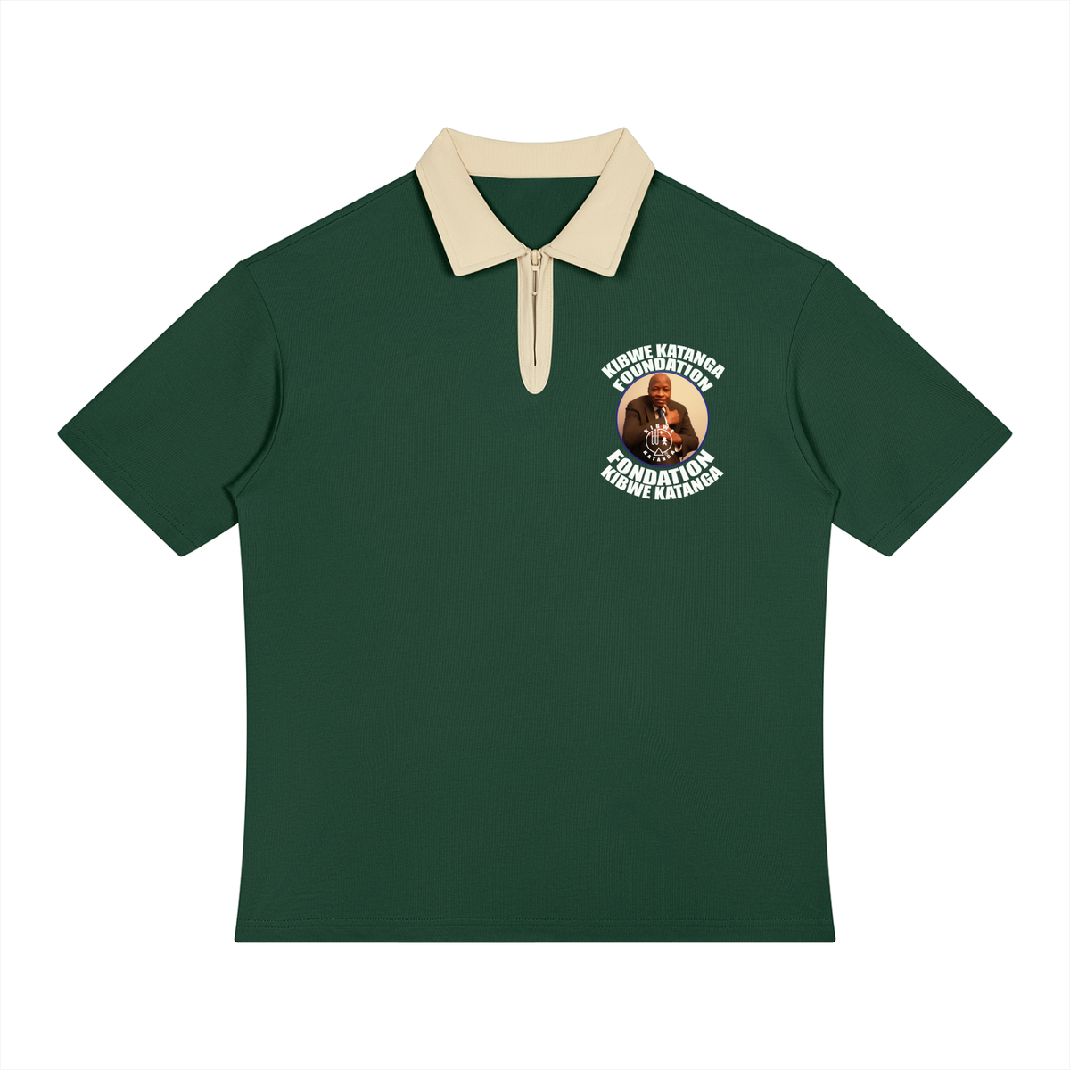 Unisex Color Block Quarter-Zip Polo Shirt