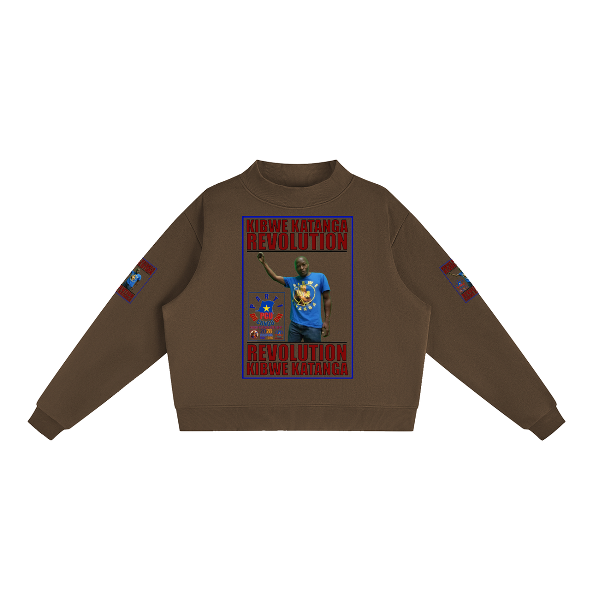 Essential Fleece Mock-Neck Crew Sweatshirt