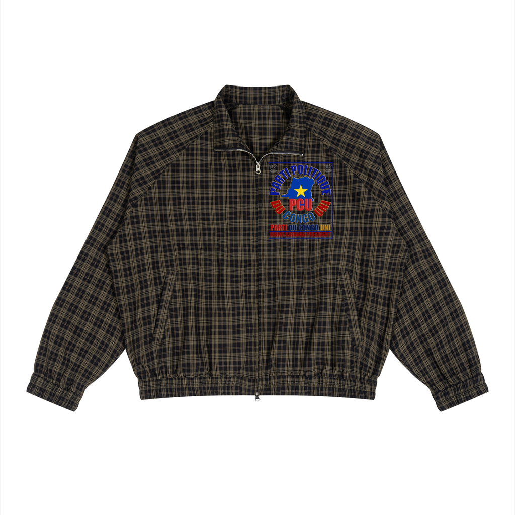 Unisex Plaid Full-Zip Track Jacket
