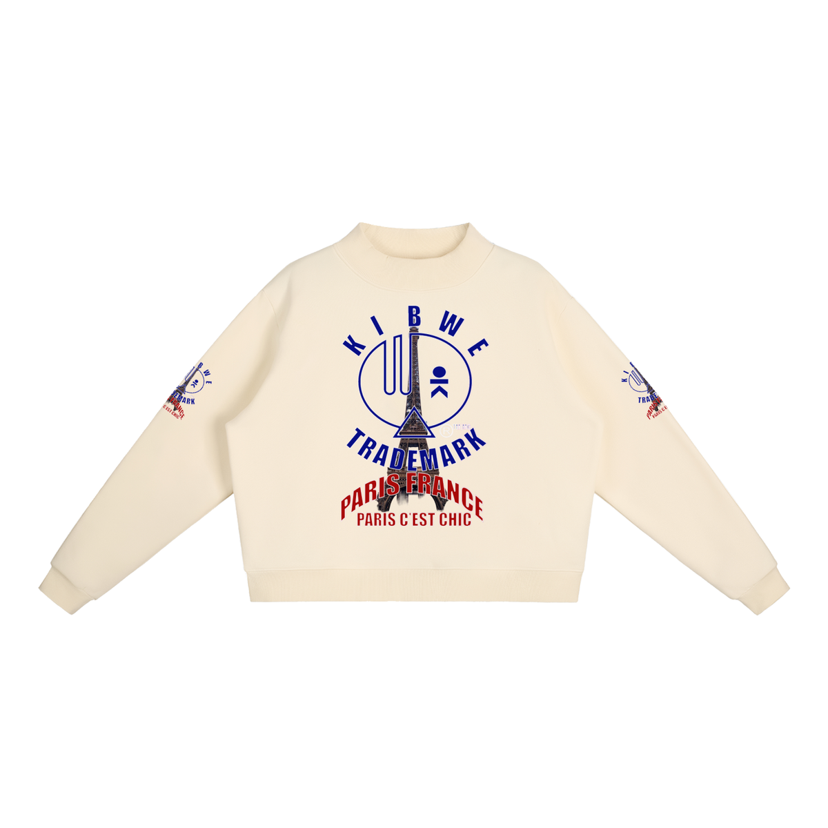 Essential Fleece Mock-Neck Crew Sweatshirt