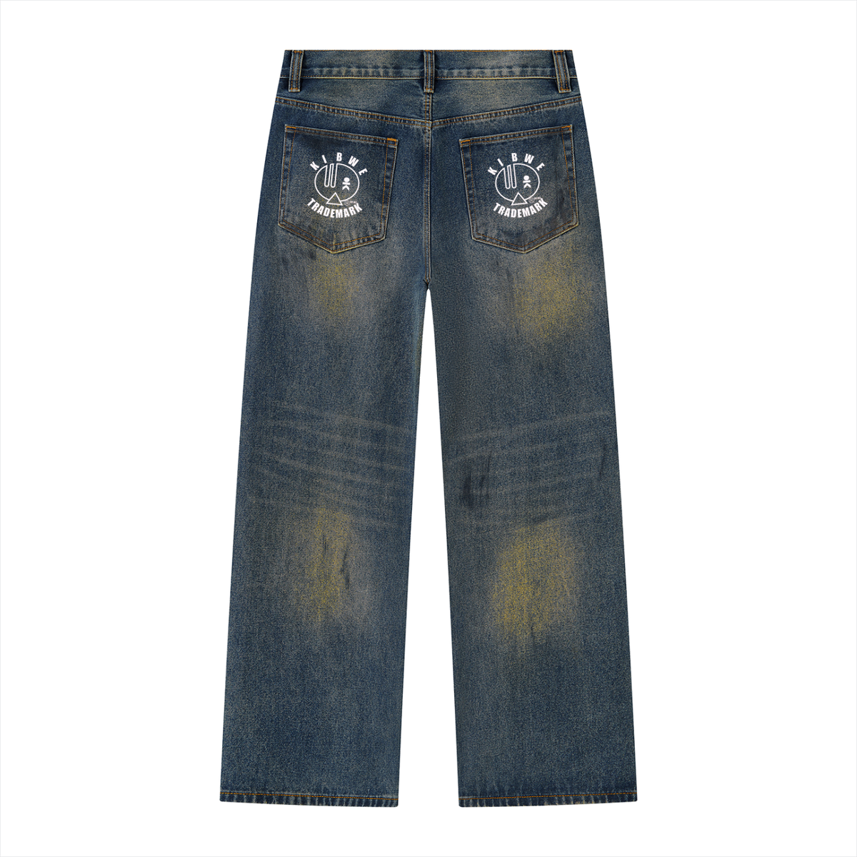 Men's Vintage Wash Wide Leg Denim Jeans