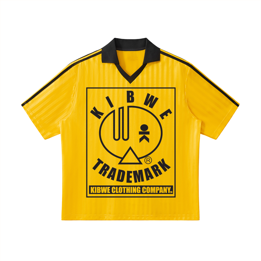 Contrast Collar Striped Soccer Jersey