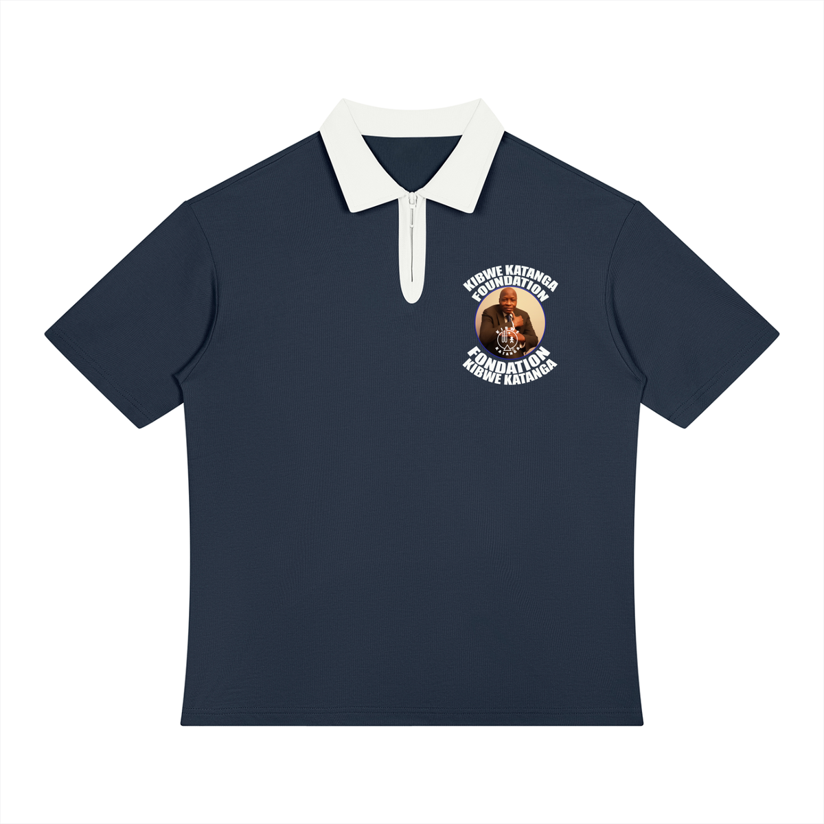 Unisex Color Block Quarter-Zip Polo Shirt