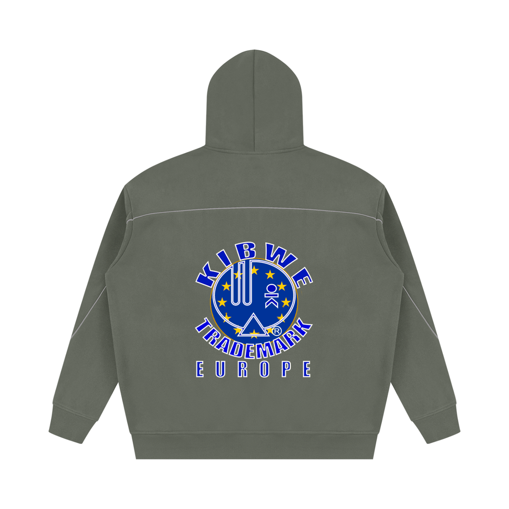 Unisex Oversized Piping Fleece Hoodie