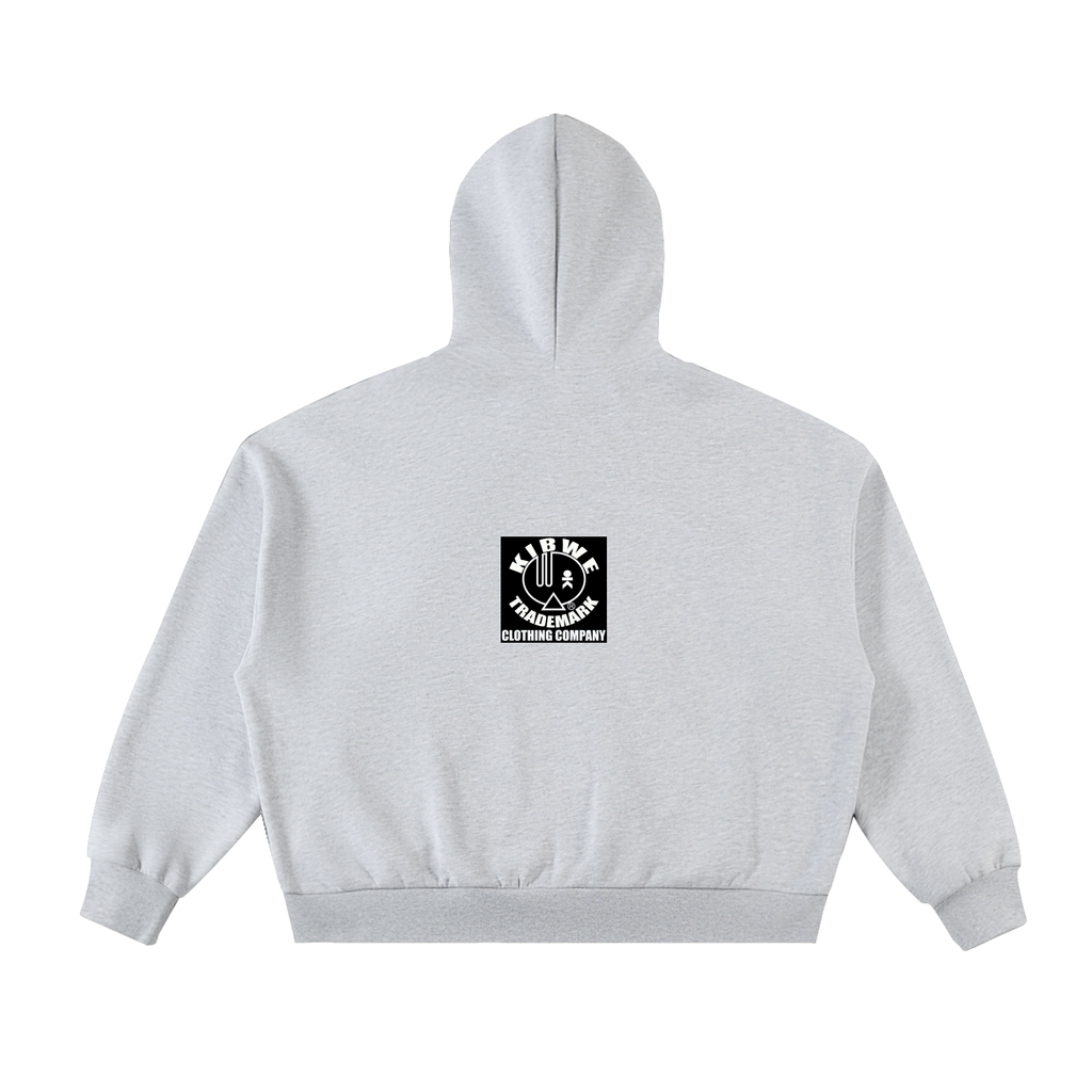 Fleeced Full-Zip Boxy Hoodie