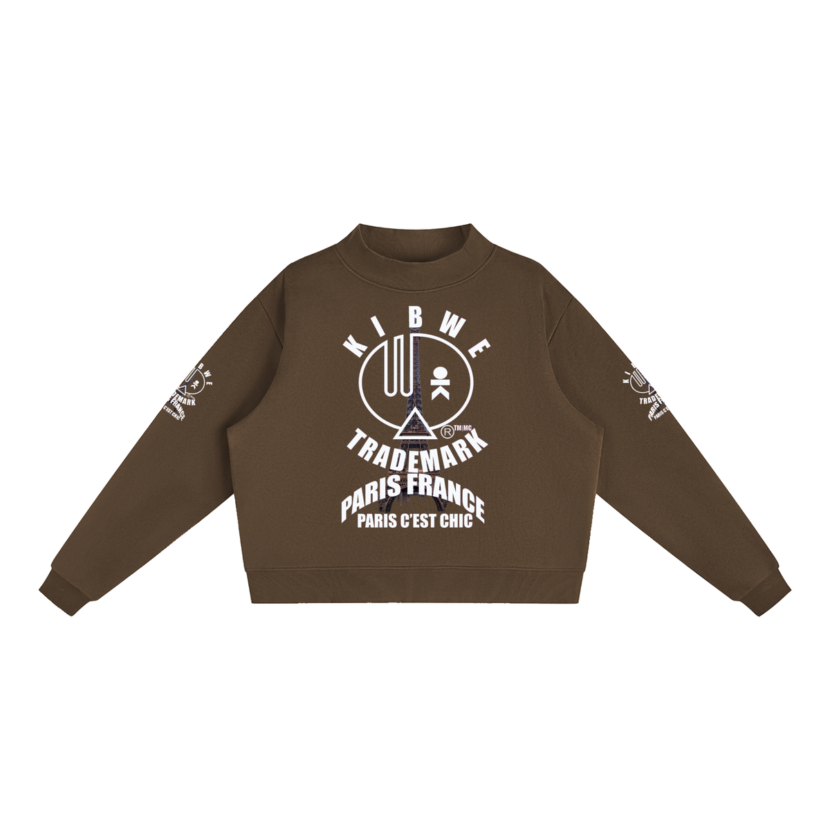 Essential Fleece Mock-Neck Crew Sweatshirt