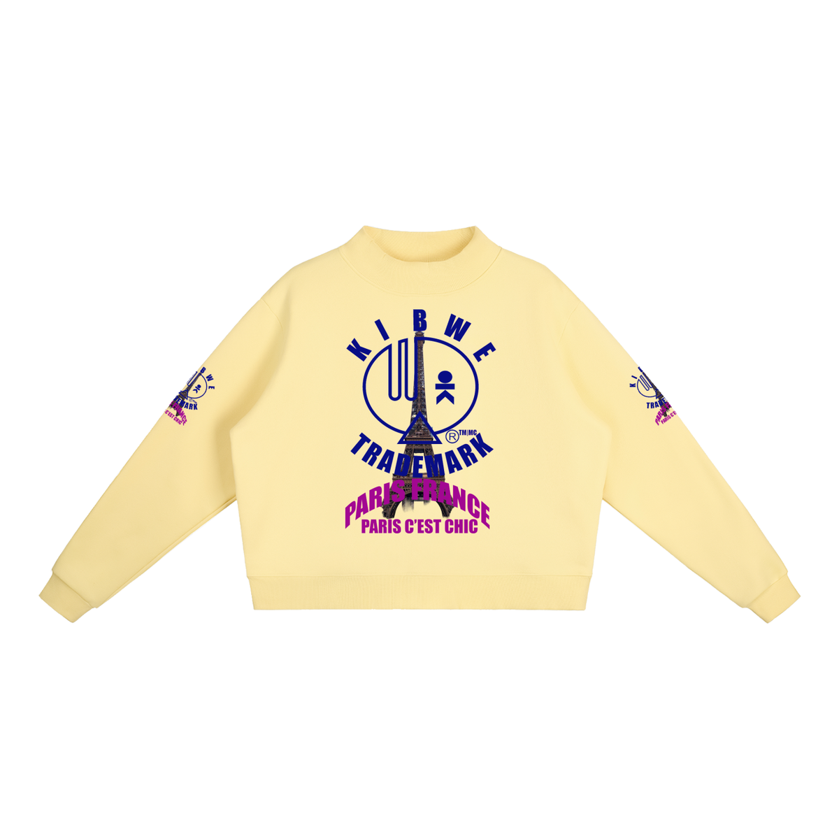 Essential Fleece Mock-Neck Crew Sweatshirt