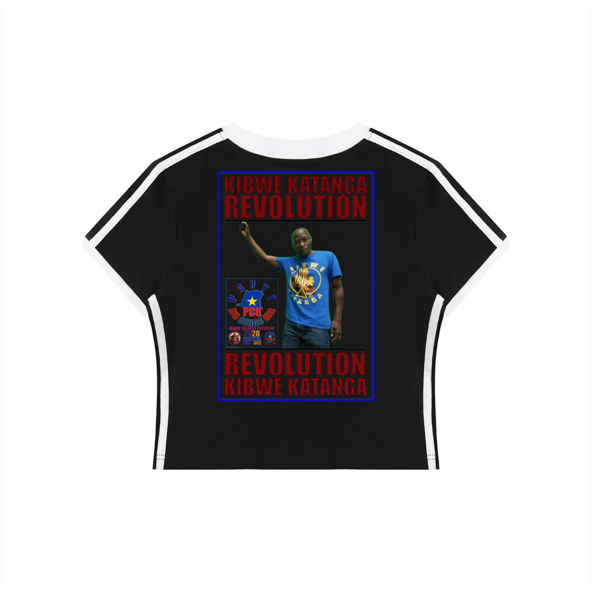 Women's V-Neck Ringer Crop T-Shirt