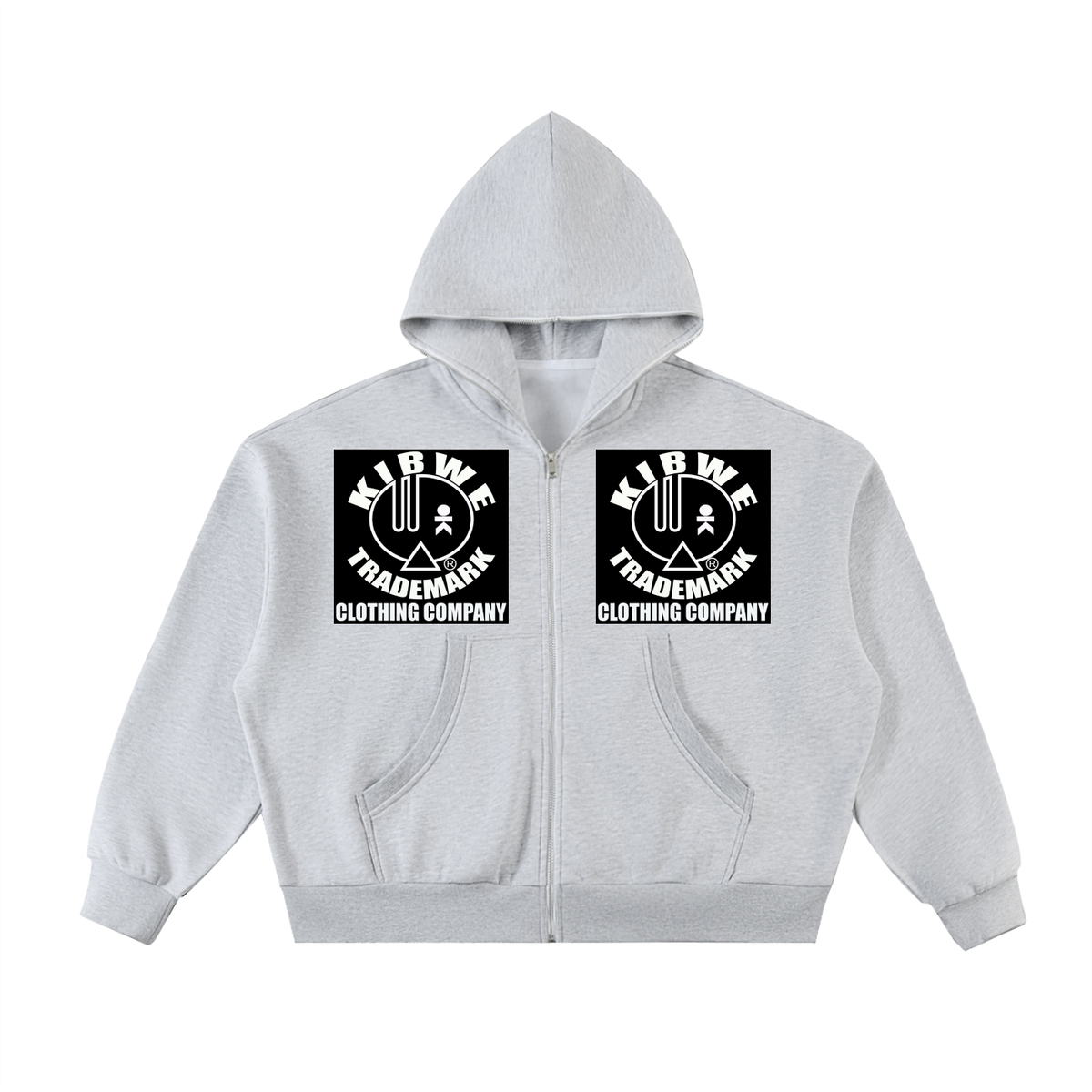 Fleeced Full-Zip Boxy Hoodie