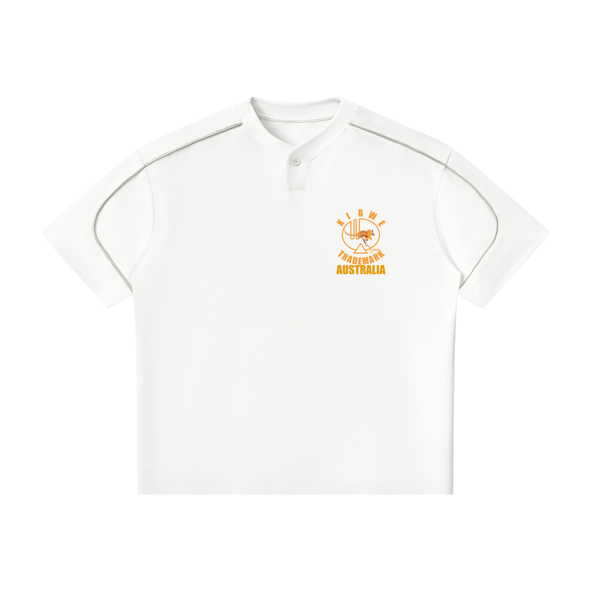 Unisex Oversized Piping Henley T-Shirt