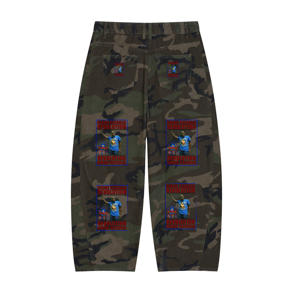 Men’s Camo Barrel Leg Cargo Pants