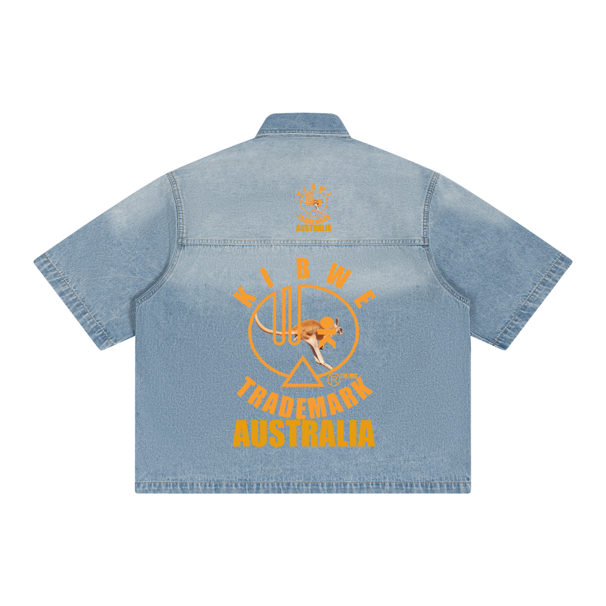 Unisex Vintage Wash Boxy Short Denim Shirt