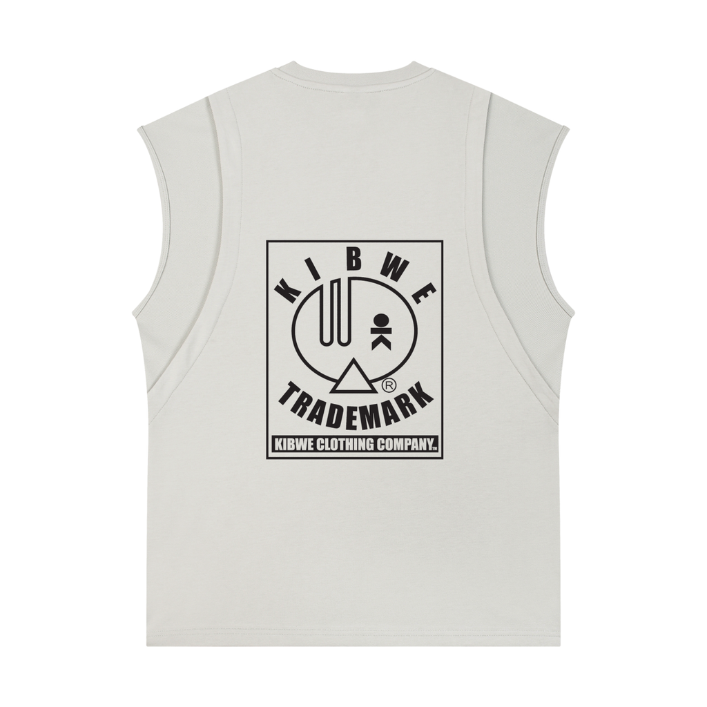 Spliced Panel Sleeveless Muscle T-Shirt