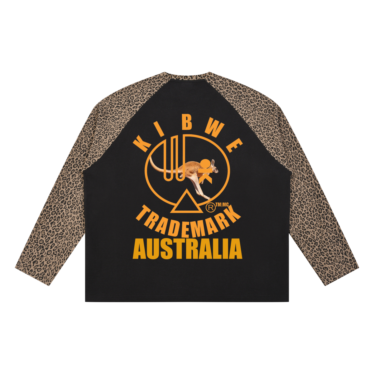 Unisex Leopard Panel Raglan Sleeve T-Shirt