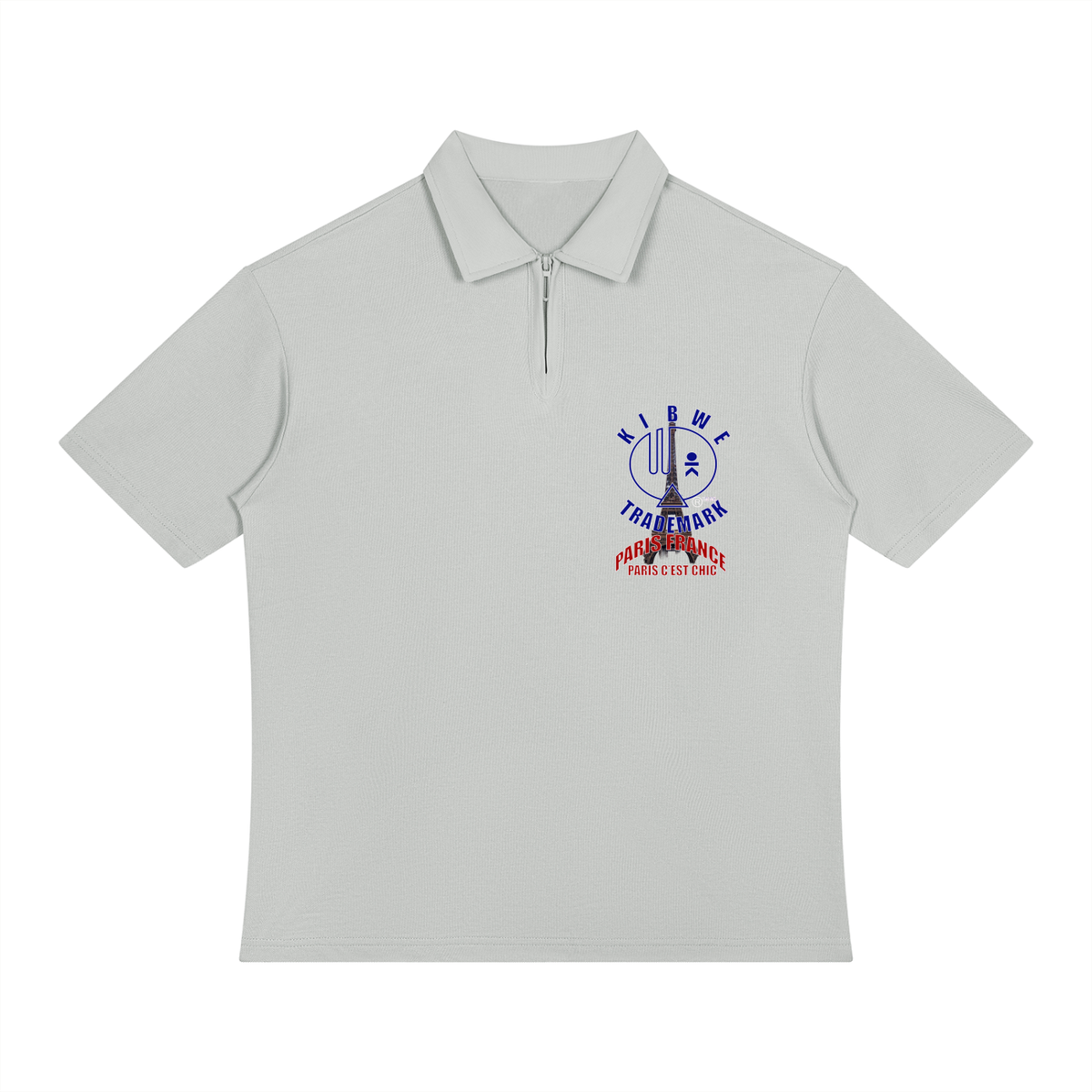Unisex Color Block Quarter-Zip Polo Shirt