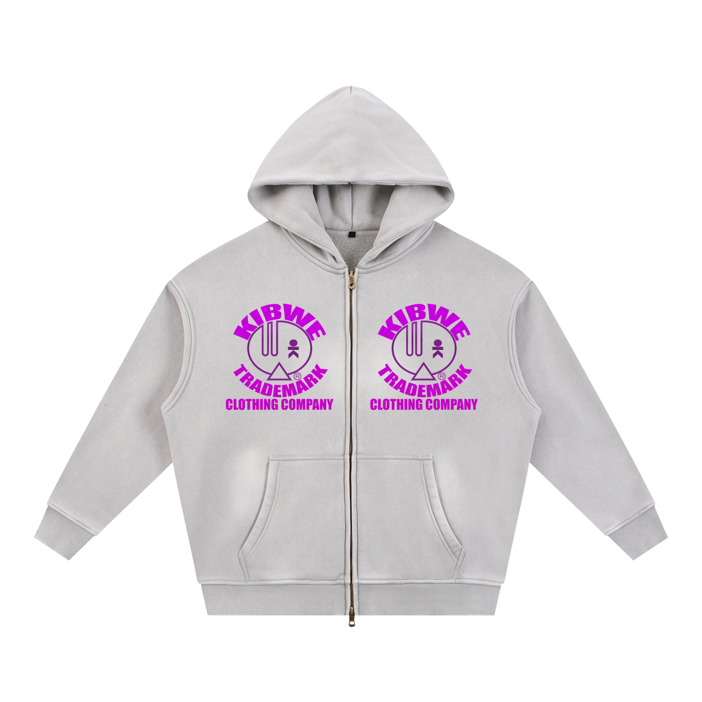 Sunfade Two-way Zipper Boxy Fleece Hoodie