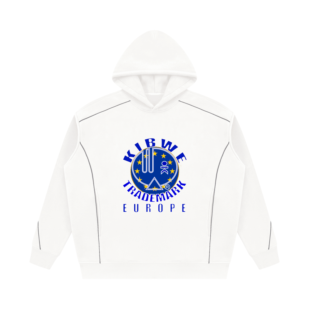 Unisex Oversized Piping Fleece Hoodie