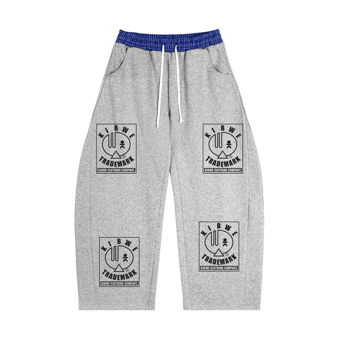 Plaid Waistband Barrel Sweatpants