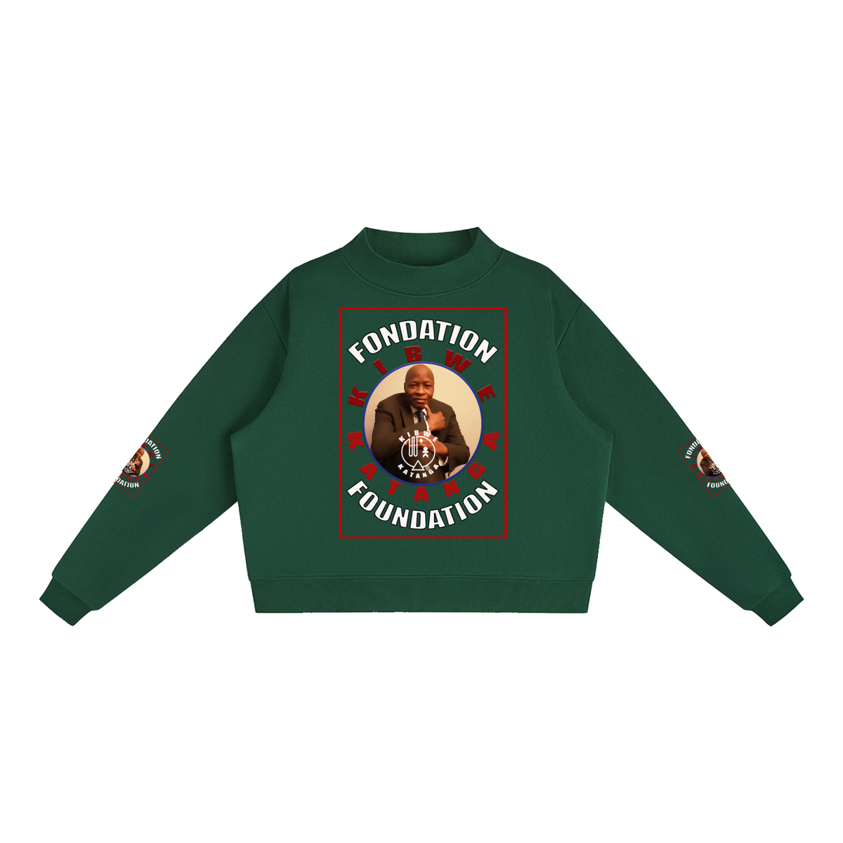 Essential Fleece Mock-Neck Crew Sweatshirt