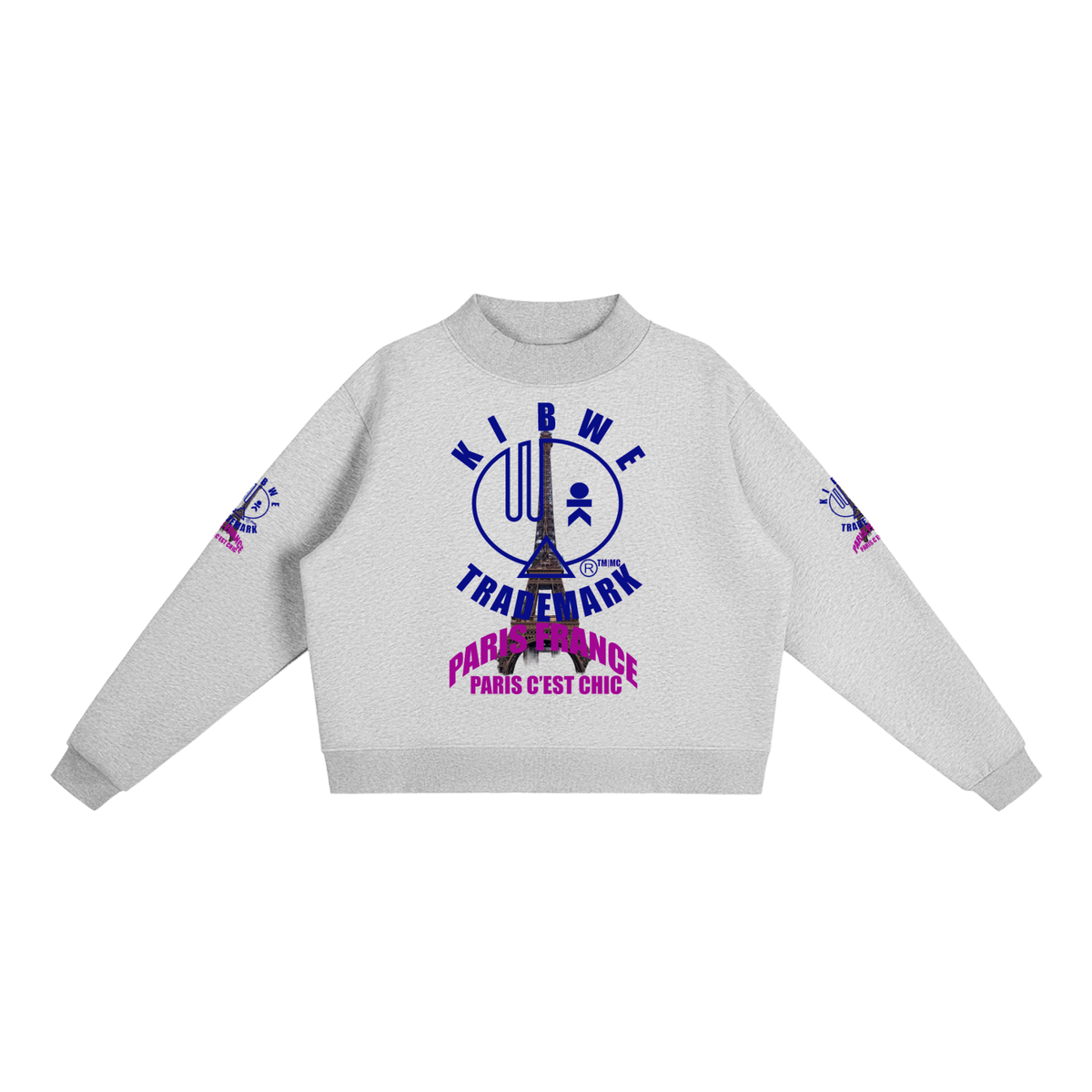Essential Fleece Mock-Neck Crew Sweatshirt