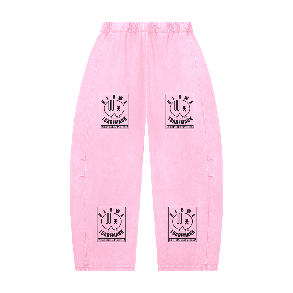 Unisex Mineral Wash Barrel Leg Pants