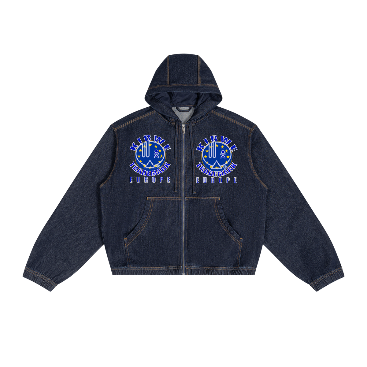 Men's Boxy Vintage Wash Hooded Denim Jacket