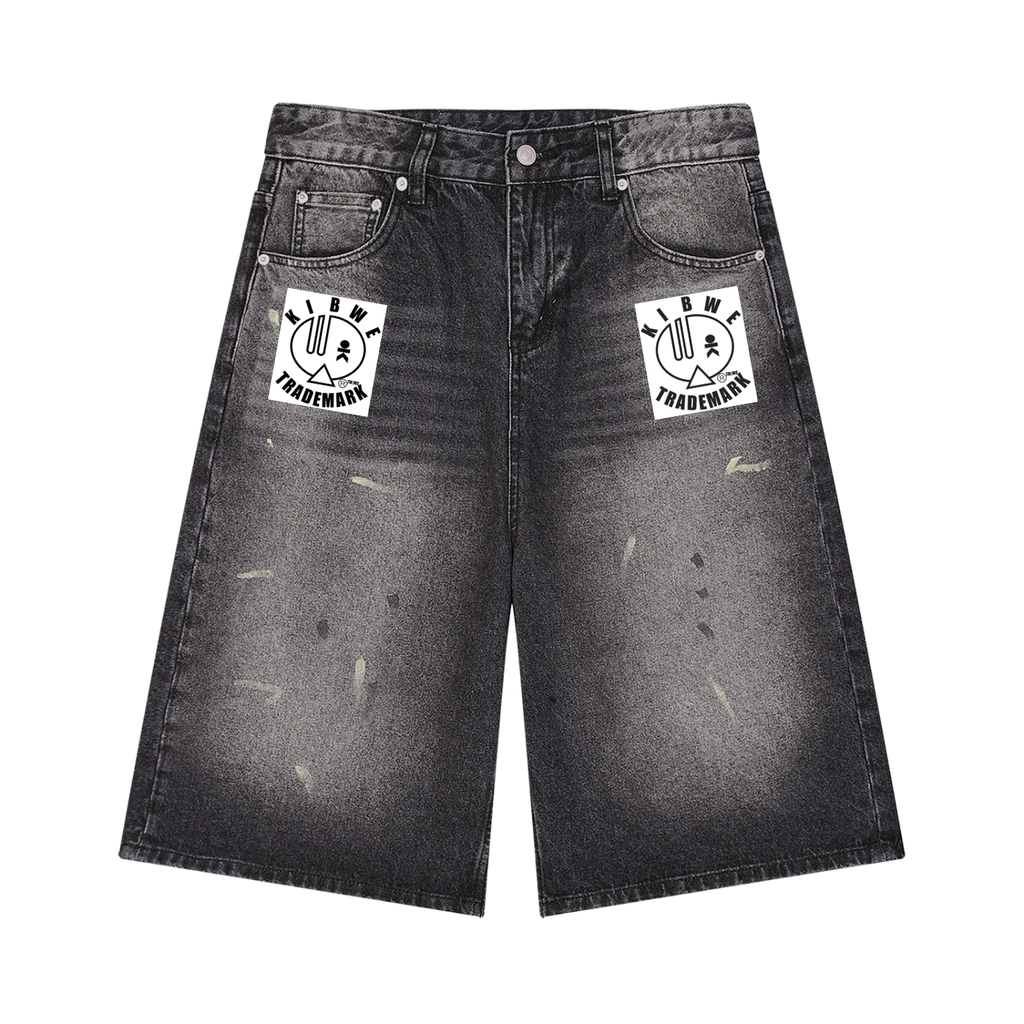 Men’s Vintage Wash Wide Leg Denim Shorts