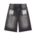 Men’s Vintage Wash Wide Leg Denim Shorts