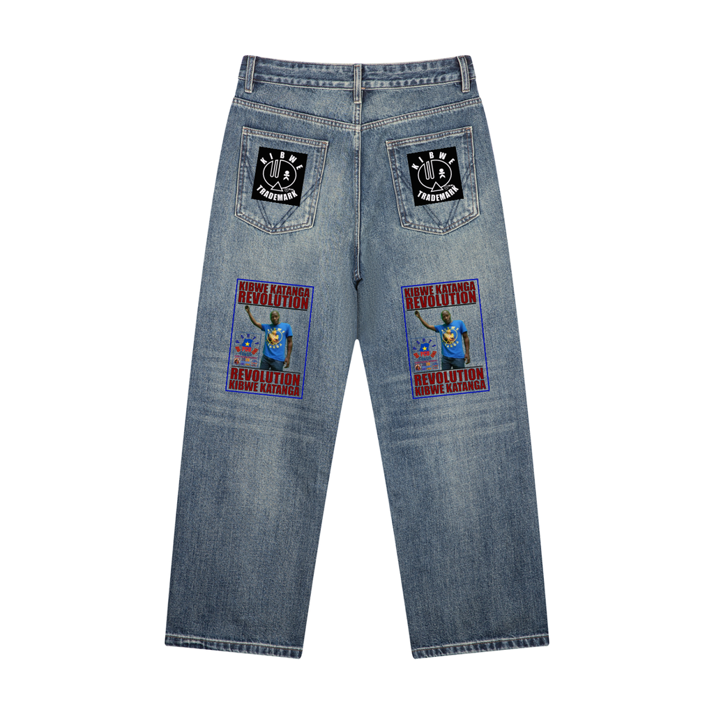 Men's Vintage Wash Straight Leg Denim Jeans