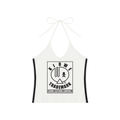 Women's Color Block Halter Crop Tank Top