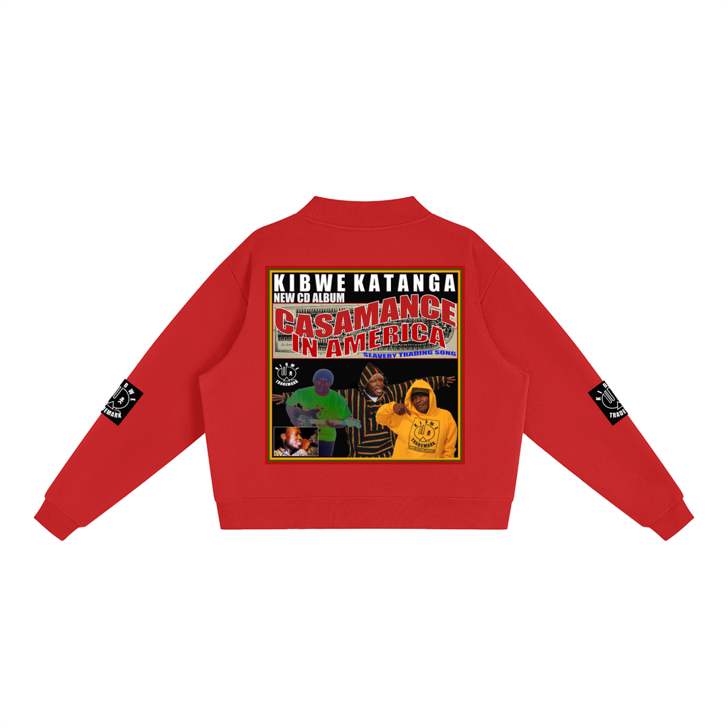 Essential Fleece Mock-Neck Crew Sweatshirt