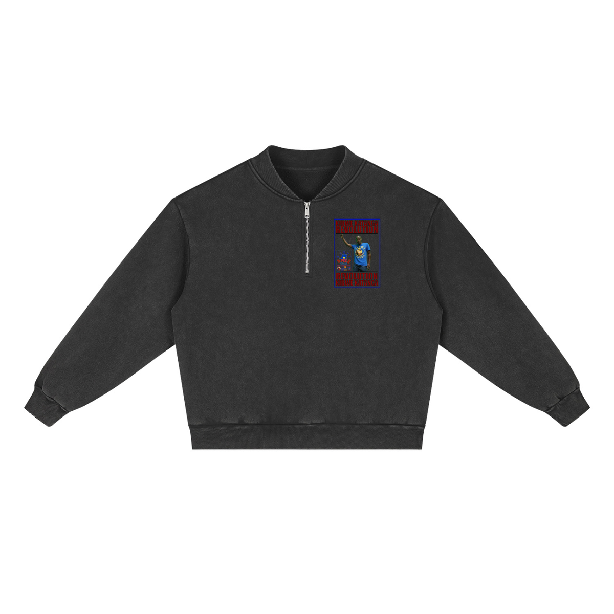 Unisex Vintage Wash Fleece Quarter Zip Sweatshirt