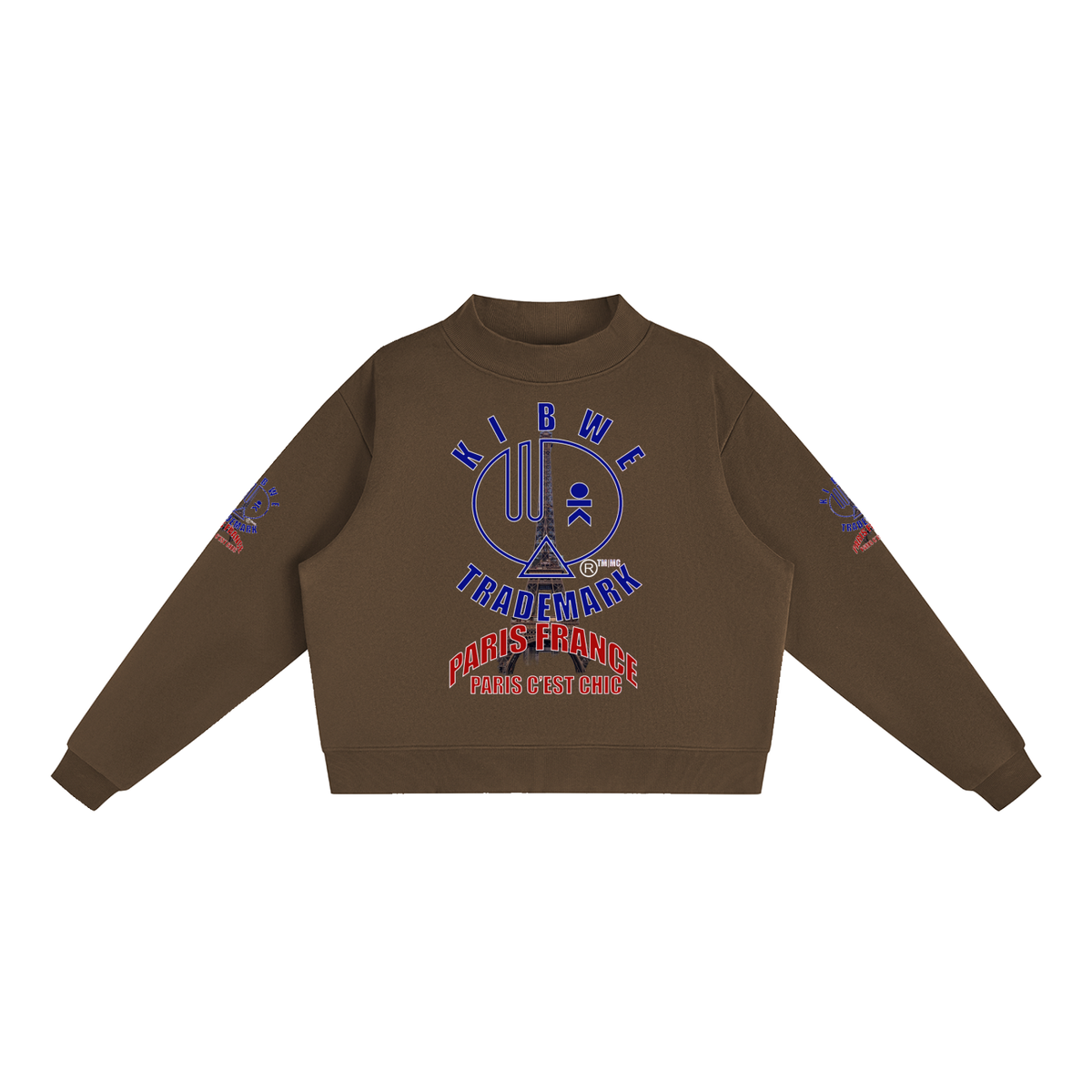 Essential Fleece Mock-Neck Crew Sweatshirt