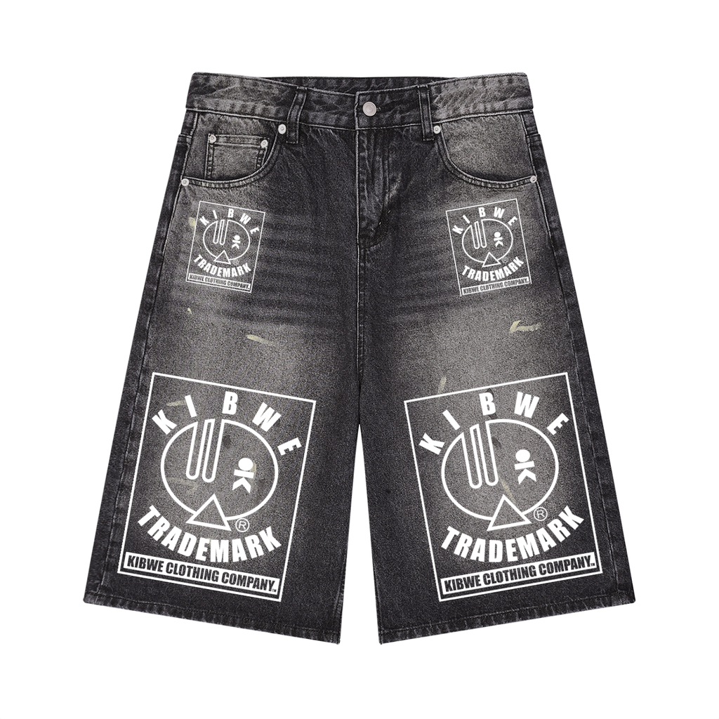 Men’s Vintage Wash Wide Leg Denim Shorts