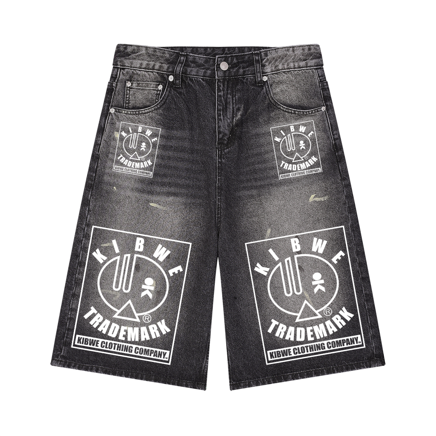 Men’s Vintage Wash Wide Leg Denim Shorts