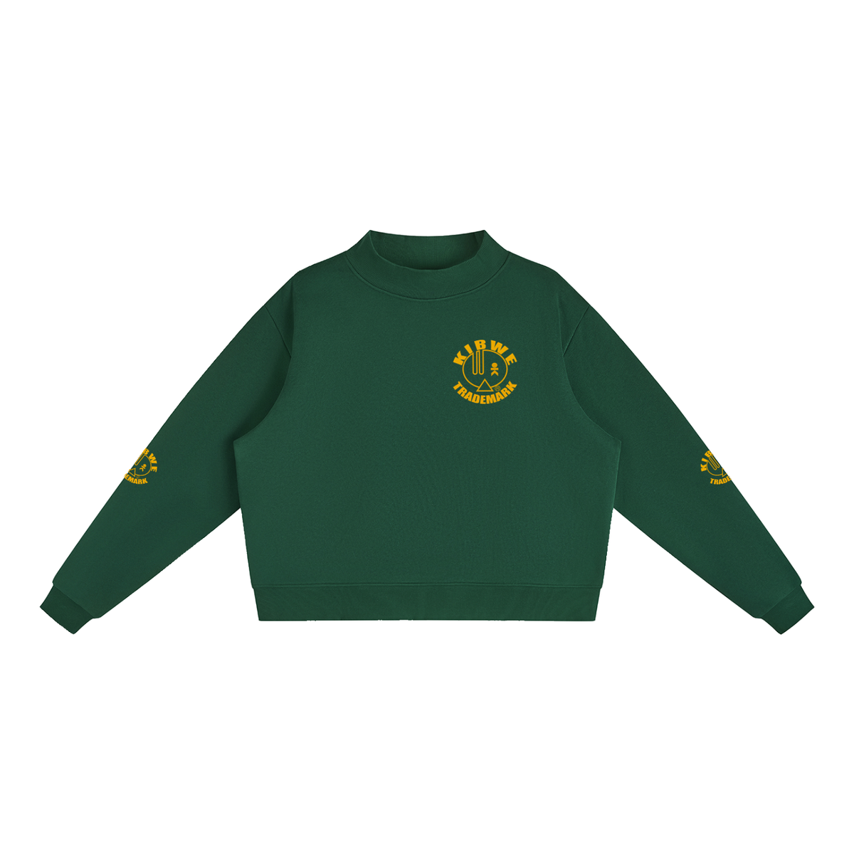 Essential Fleece Mock-Neck Crew Sweatshirt