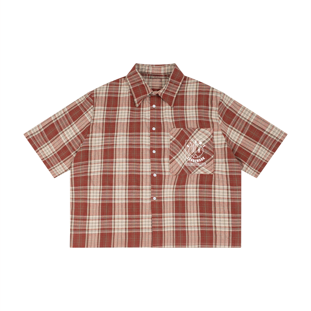 Unisex Plaid Boxy Short Sleeve Shirt