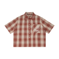 Unisex Plaid Boxy Short Sleeve Shirt