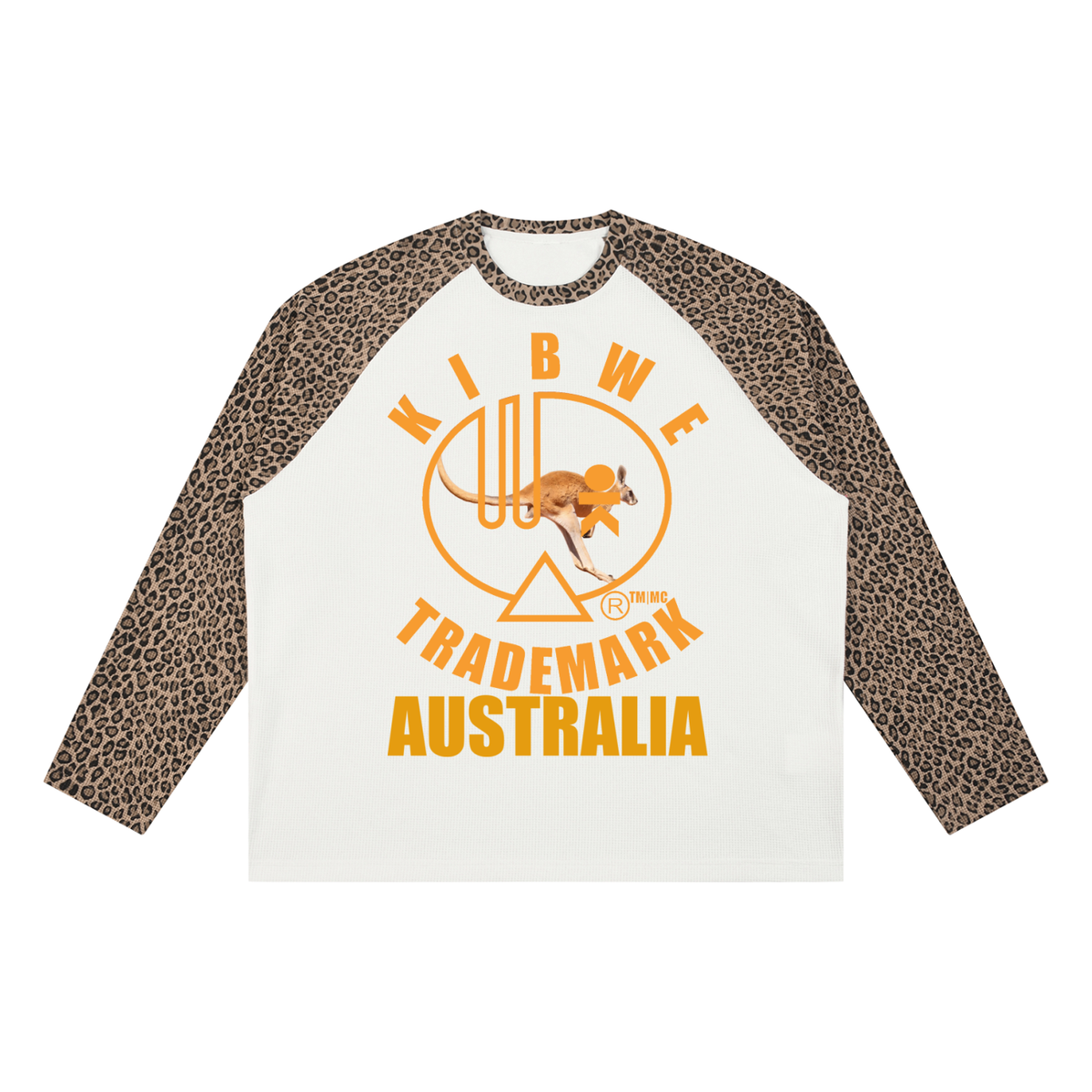 Unisex Leopard Panel Raglan Sleeve T-Shirt